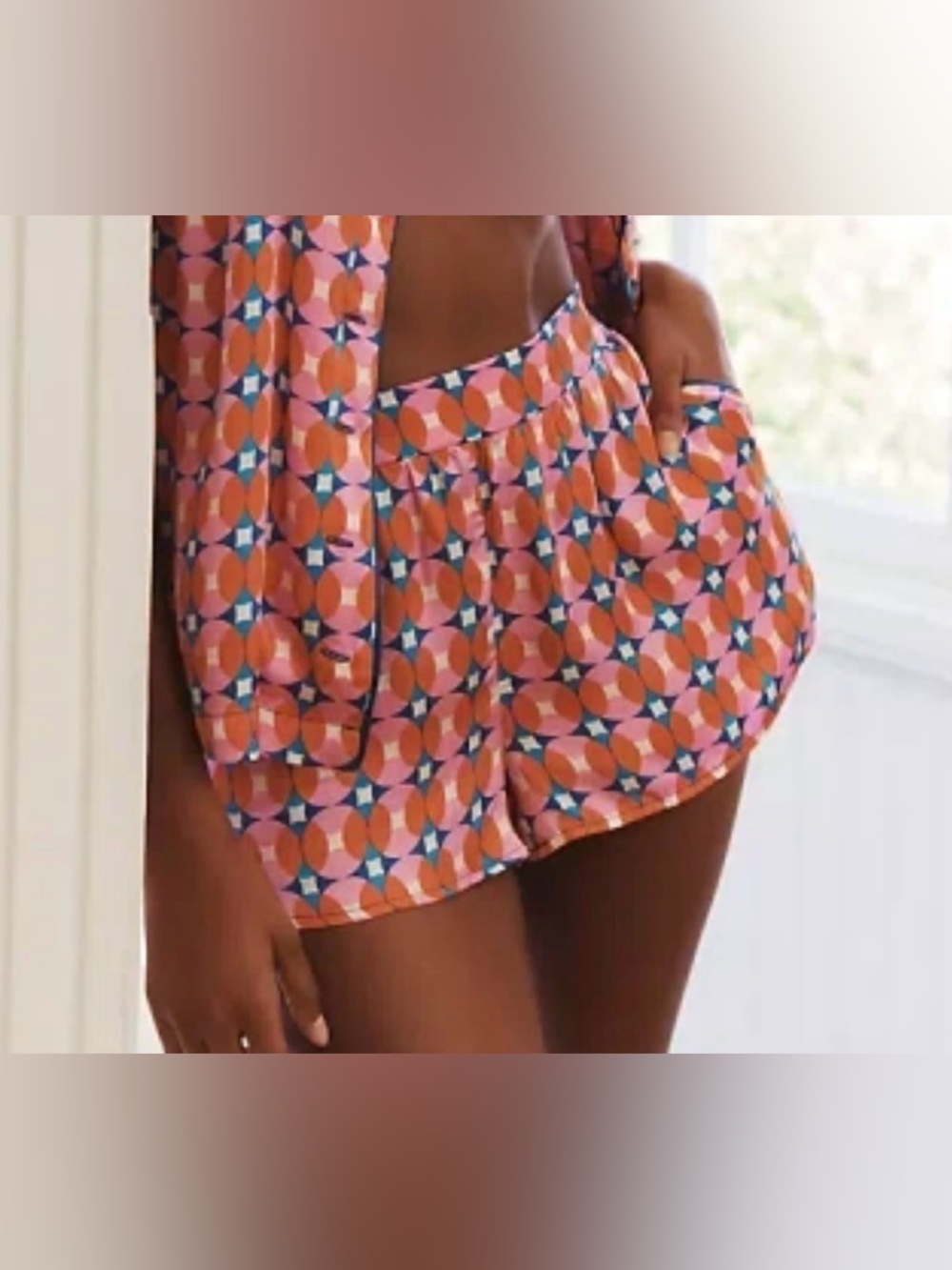 Anthropologie Silky Patterned Pajama Shorts. Size M
